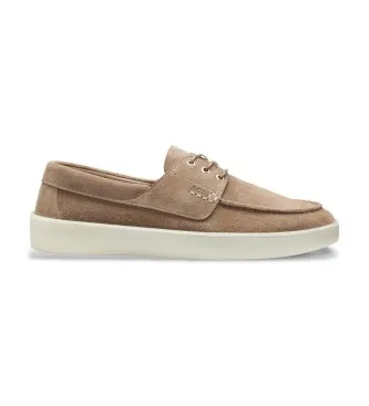 BOSS för män. 50557725 Beige Randal lädermockasiner (40), Hud, Karta, Nyckelband, Casual
