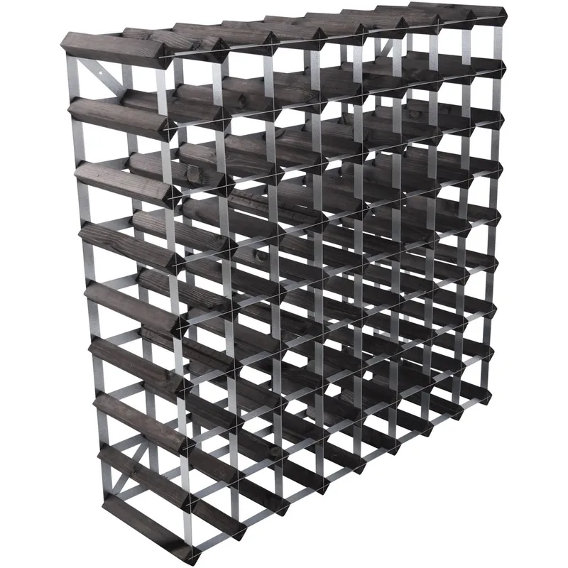 Traditional wine rack Vinställ Påbyggnadsbart 72 Flaskor Black Ash