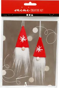 Mini DIY Kit, hängande tomtenissar, H: 11 cm, 1 förp.