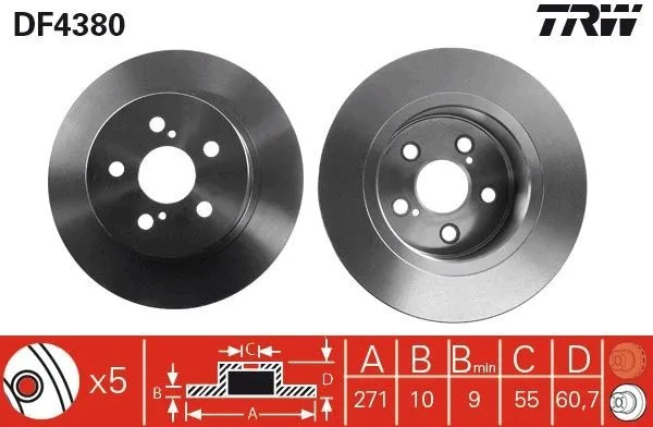 Bromsskiva TRW DF4380