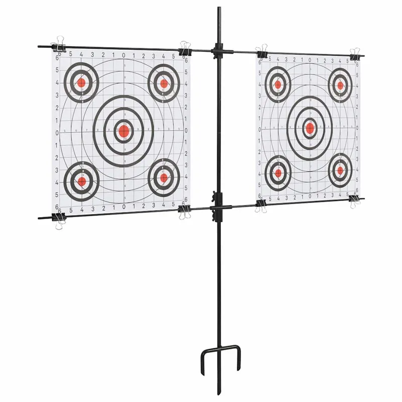 vidaXL Måltavla med stativ och papper 78×76 cm stål