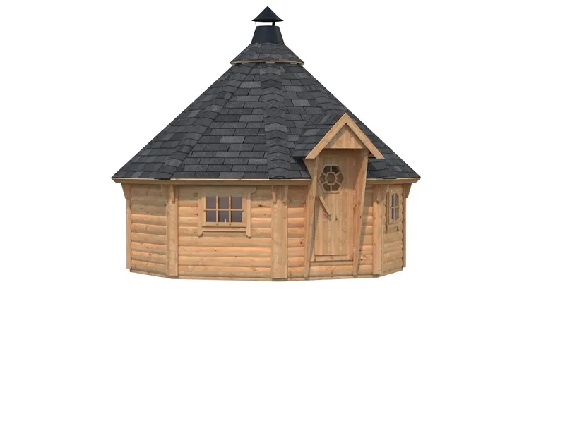 Palmako Eva Grillkåta 11,9 m²/inv. 11,4 m², brun impregnerad