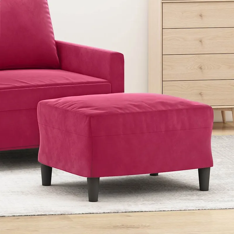 vidaXL Fotpall vinröd 60x50x41 cm sammet