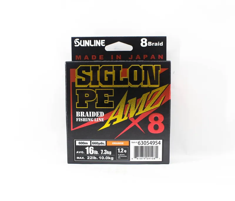 Sunline PE Line X8 Siglon AMZ 600m PE 1,2 16LB Orange (1081) orange