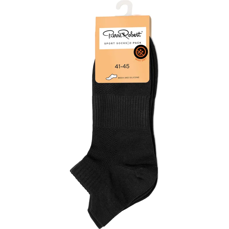 Pierre Robert Strumpor 2P Sport Ankle Socks Svart polyamid Strl 41/45 Herr