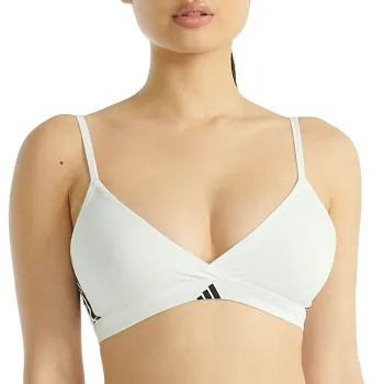 adidas BH Sport Active 3 Stripes Triangle Bralette Vit bomull XX-Large Dam