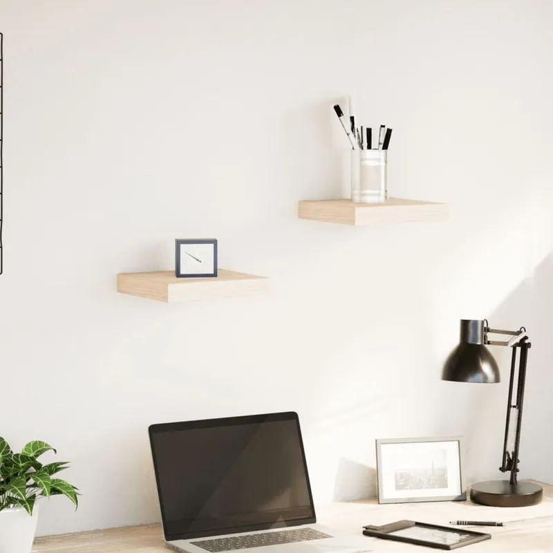vidaXL Svävande hyllor 2 st 23×23,5×4 cm konstruerat trä