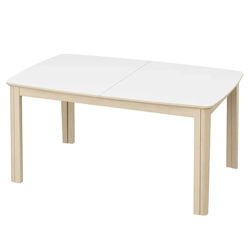 Skovby, SM107 Matbord 101×160-316-368 cm Vitoljad ek - Vit laminat