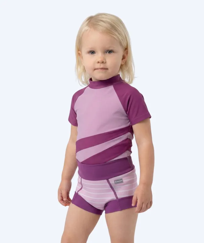 Watery blöjbadbyxor för barn - Neoprene Swim Nappy - Purple Stripes - Badblöja (Bäst i test)