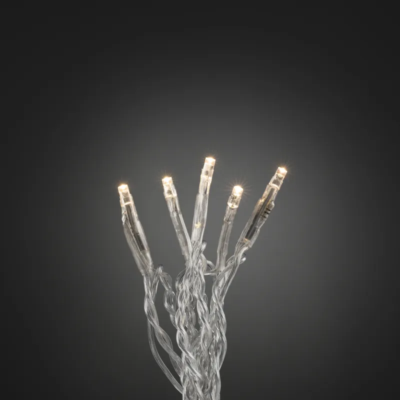 Konstsmide 6352-123 Ljusslinga varmvita, transparent kabel 2.38 m