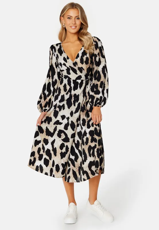 Leonora Wrap Midi Dress (#9639)