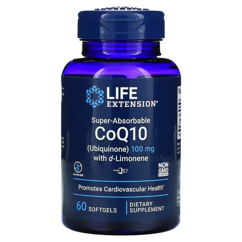 Life Extension - Superabsorberbart CoQ10 (Ubiquinon) med d-Limonen, 100 mg - 60 mjukkapslar