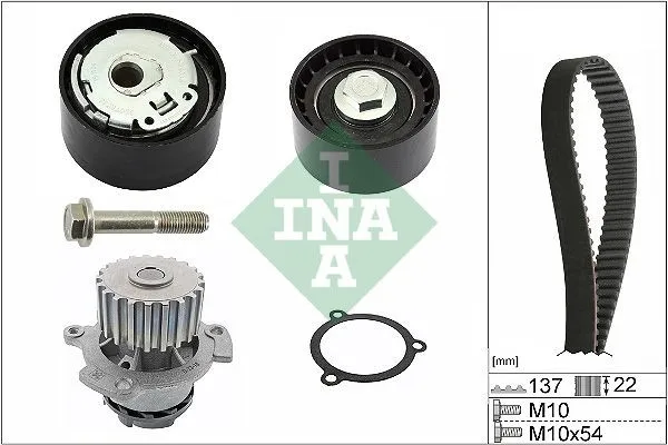 INA 530 0536 30 Kamremssats med vattenpump