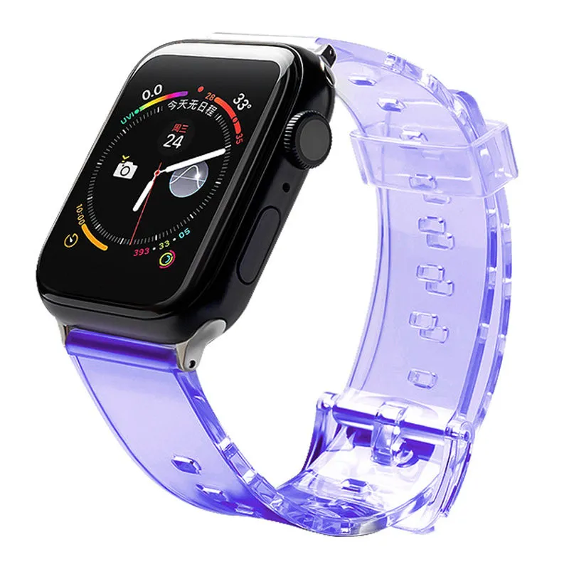 Hurtel Silicone Strap Bracelet Bracelet Strap Light for Apple Watch 42 / 44 mm - Purple