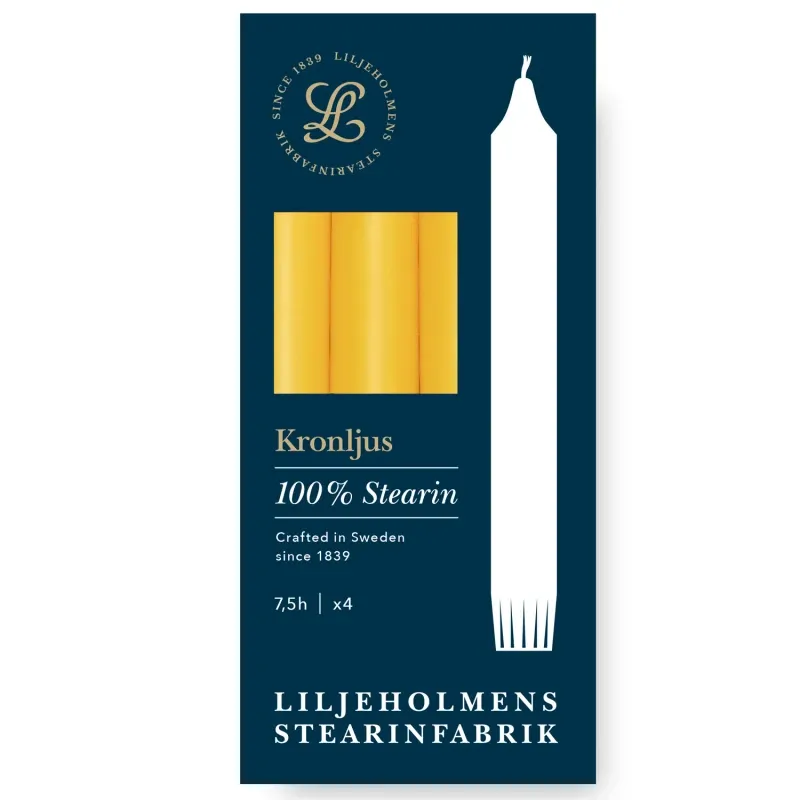 Kronljus, Gul 4-Pack