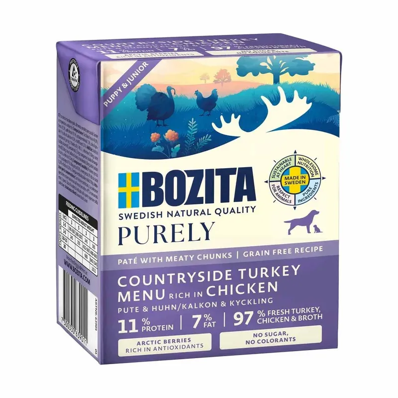 Purely Puppy Paté Chicken/Turkey Våtfoder för Hund - 6 x 370 g