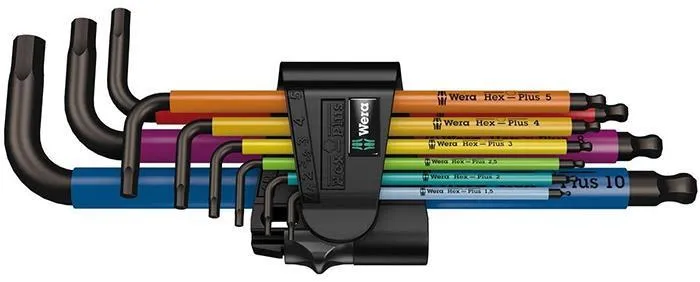Wera 950/9 Hex-Plus Multicolour 1 SB Multicolour L-key set metric BlackLaser 9 pieces