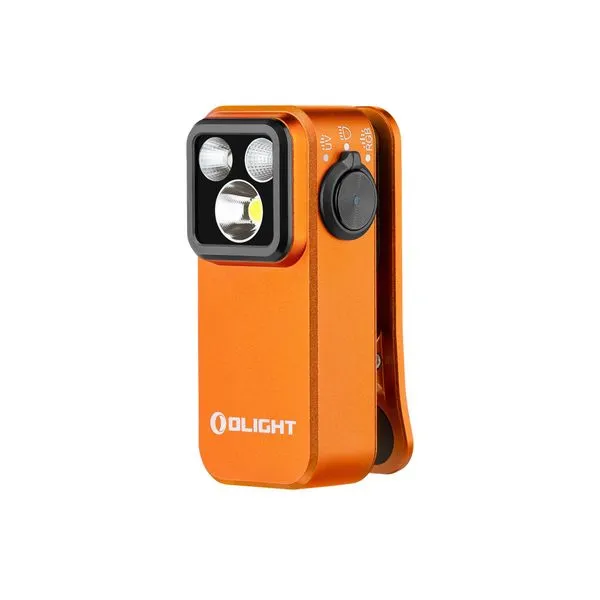 Ficklampa OLIGHT Oclip Pro S - 600 lm / 57 mm / Laddbar, Orange