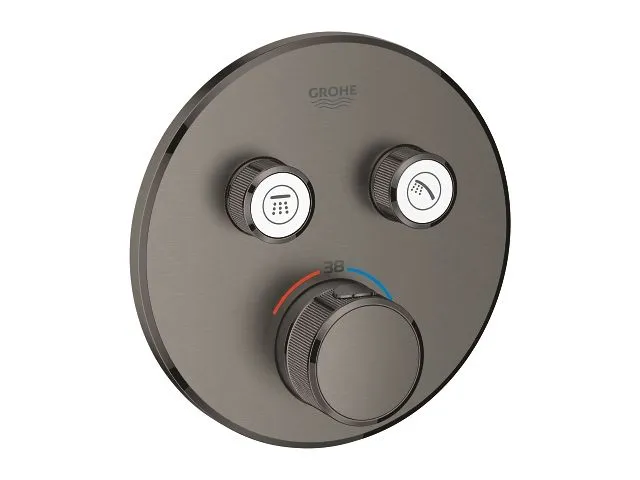 Grohe Grohtherm SmartControl Thermostat for installation with two valves, brushed hard graphite