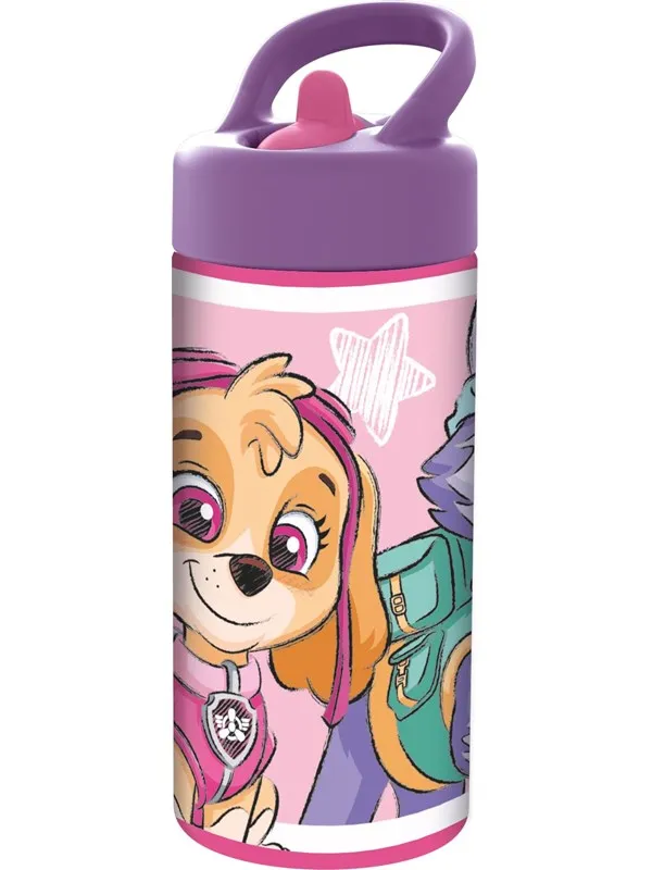 Euromic PAW GIRLS Vattenflaska med sugrör, 410ml