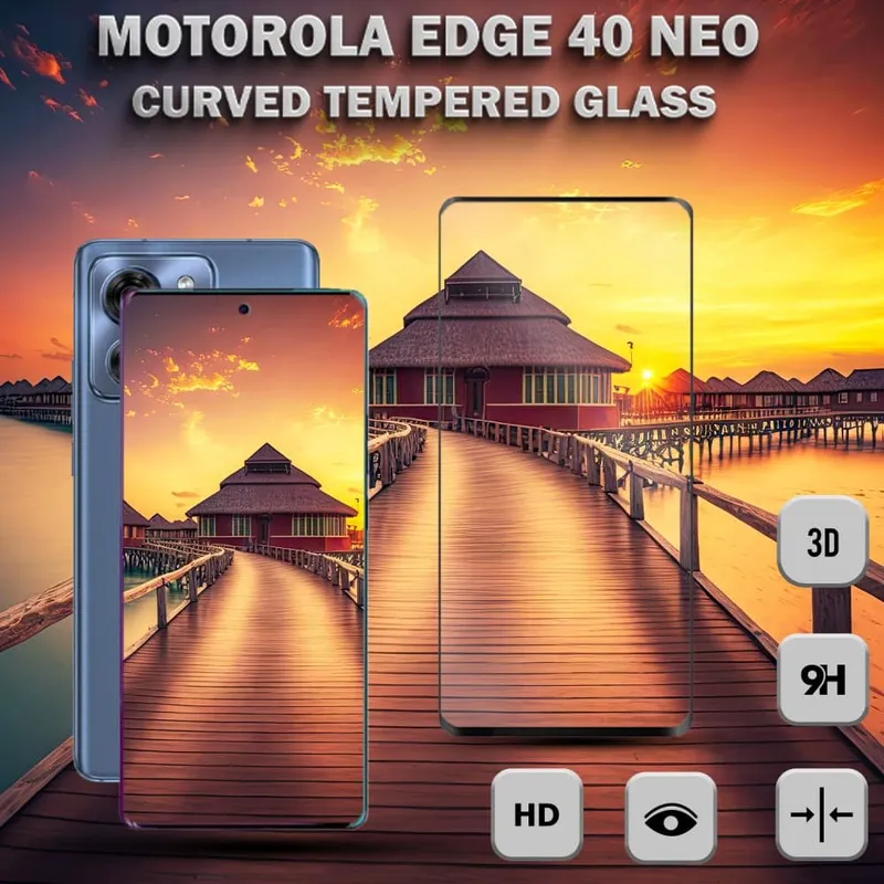 Motorola Edge 40 NEO – Härdat Glas 9H – Super kvalitet 3D Skärmskydd