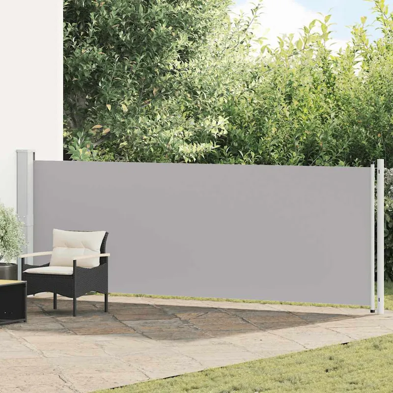 vidaXL Infällbar sidomarkis 140×600 cm grå