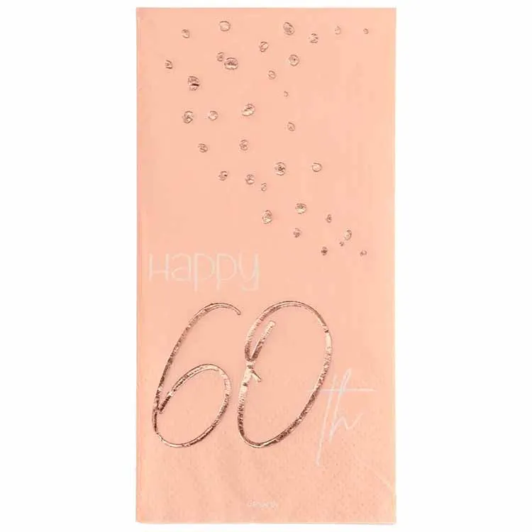Servetter Elegant 60 års rosa 33 x 33 cm 10-pack