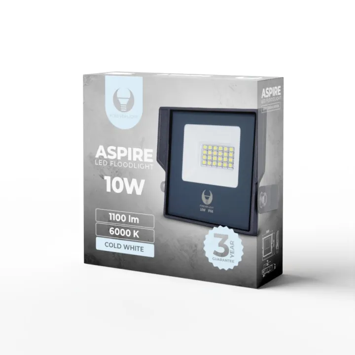 Forever Light ASPIRE – LED-flomlys, 10W 6000K 1100lm 230V Forever Light