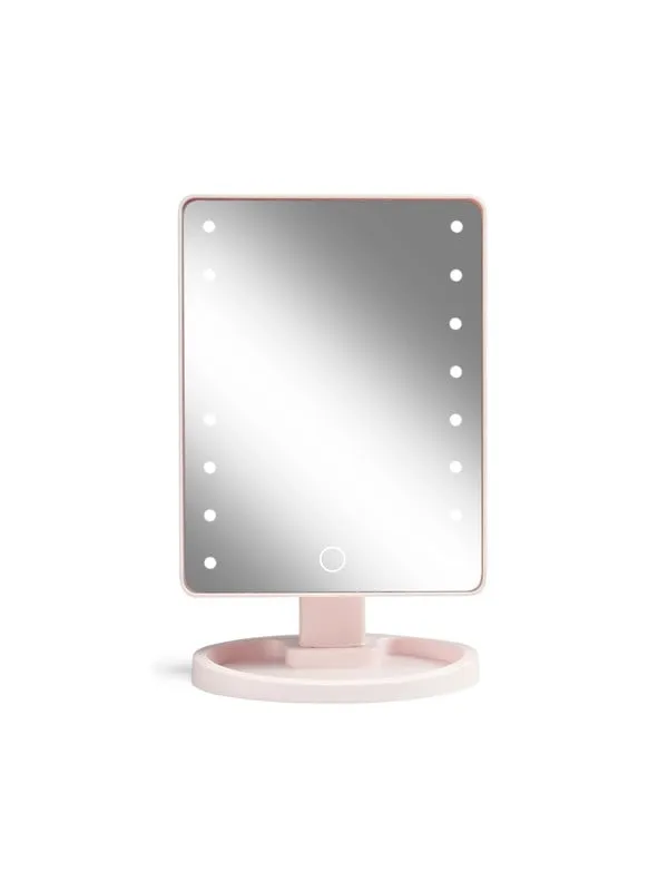 Gillian Jones Hollywood Mirror With Touch, Led Light And USB Pink
