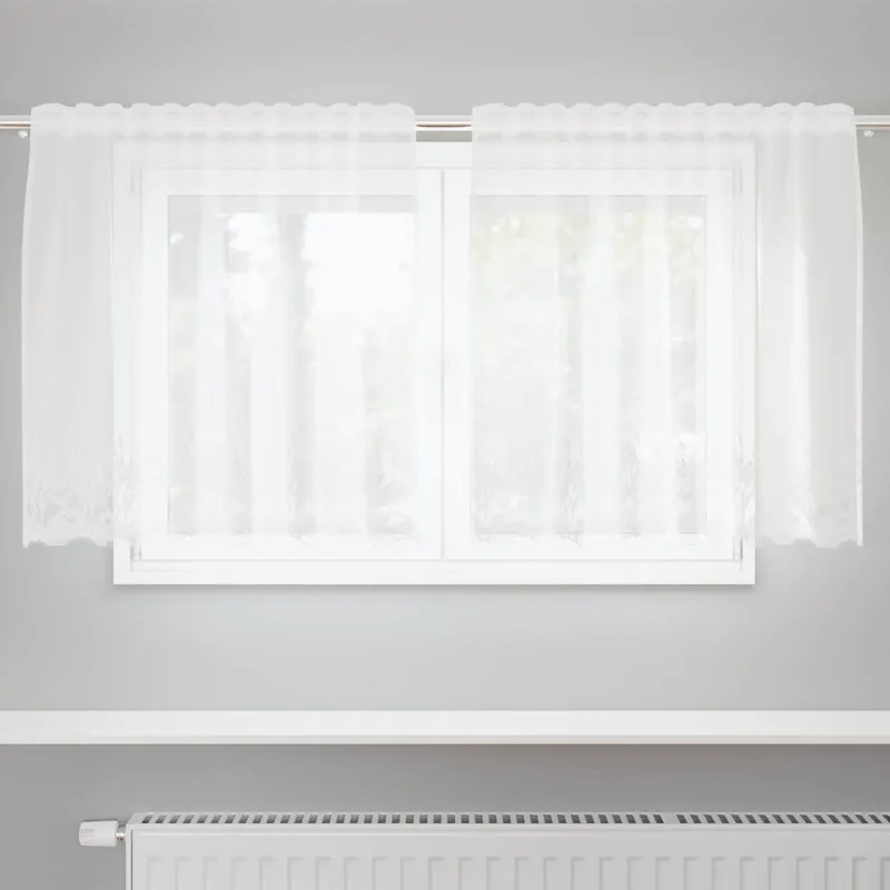 vidaXL Spetsgardin Vit 80 x 150 cm Polyester (#9565)