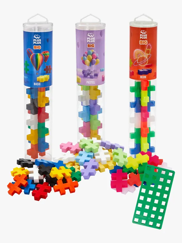 Plus-Plus BIG Byggset med Basplatta & Tub 3×15 Delar