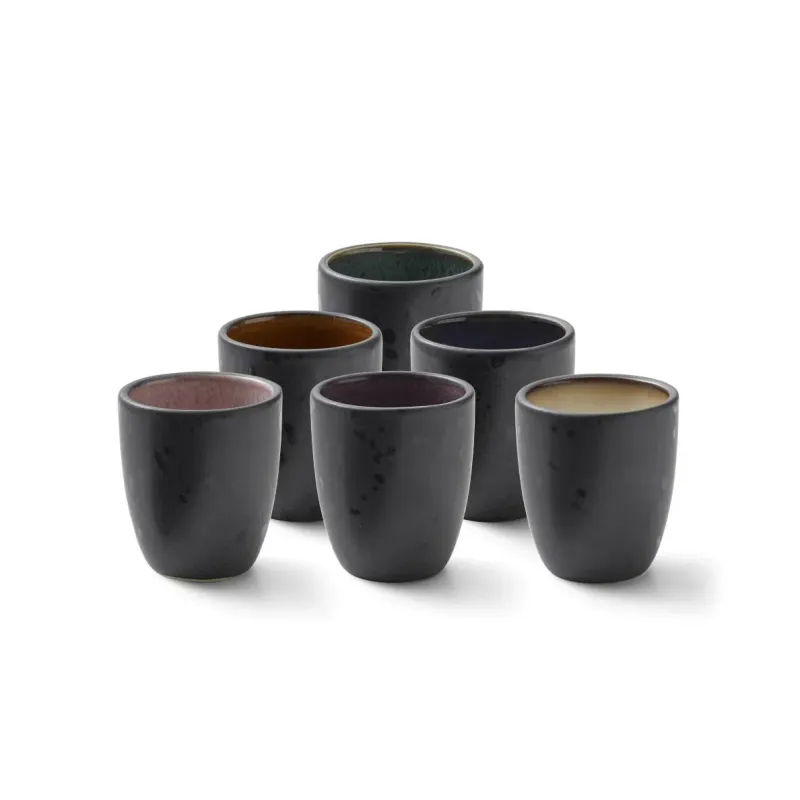 BITZ 821290 Kopp Bärnsten, Svart, Blå, Gräddfärgad, Grön, Rosa, Lila Espresso 6 styck