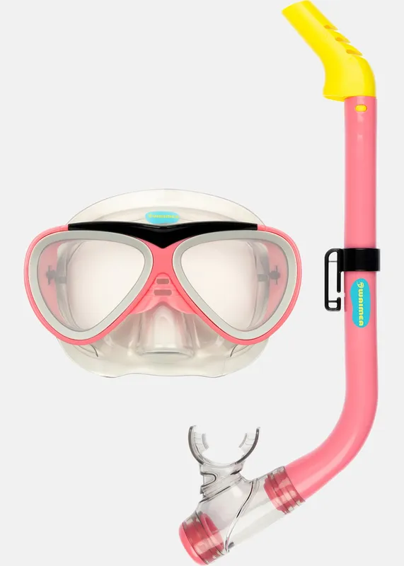 Dykglasögon med Snorkel Rosa Set