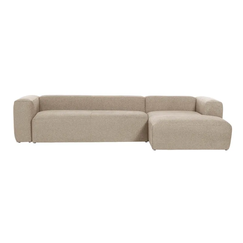 KAVE HOME Blok Soffa, med Höger Schäslong - Beige Polyester och Stål