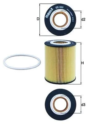 Oljefilter MAHLE OX 433D