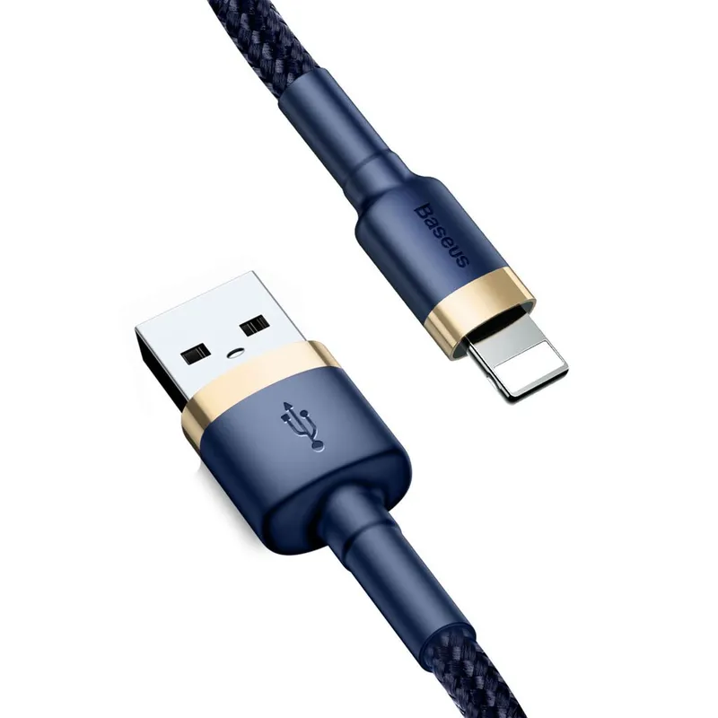 BASEUS cafule USB-A till Lightning kabel 2.4A 1m Guld-Blå