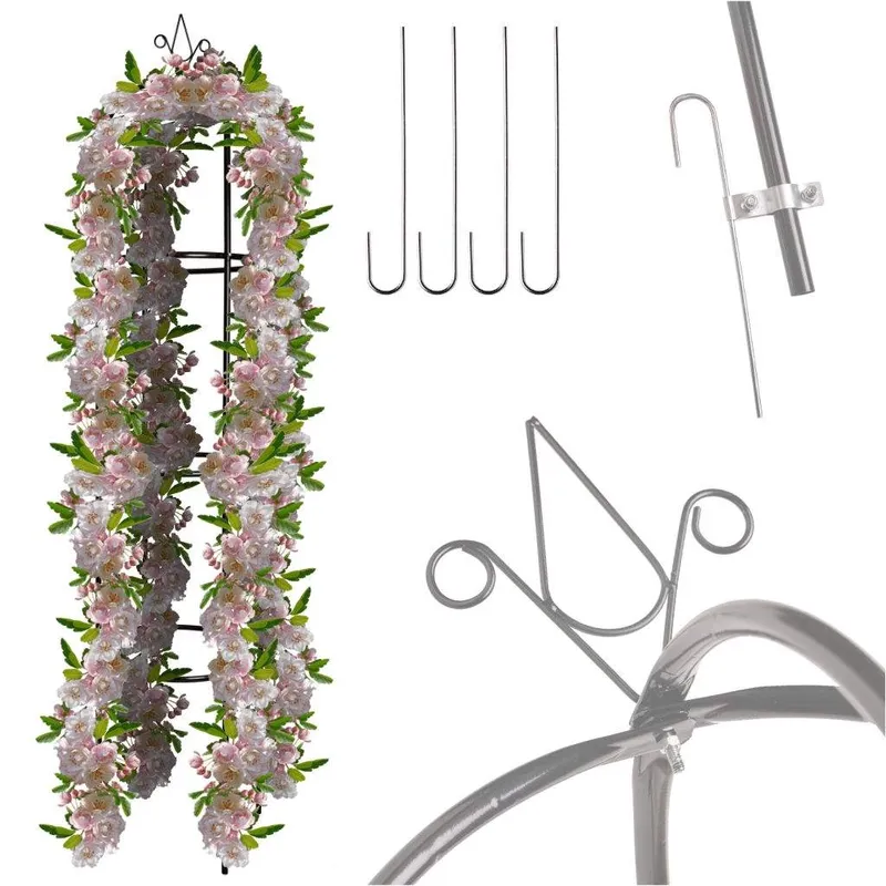 Blomsterstöd för trädgårdspergola i metall