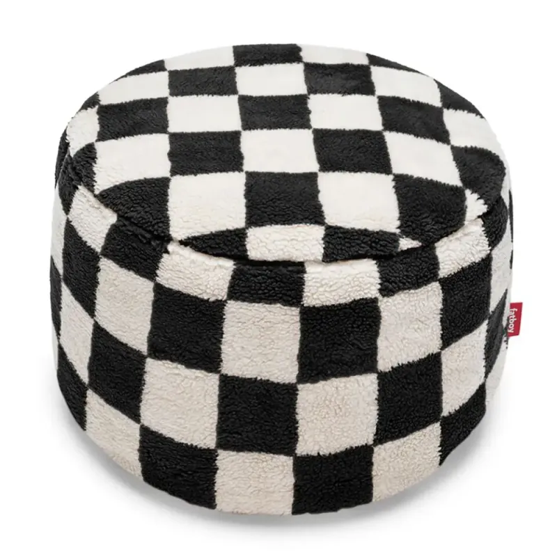 Fatboy, Point teddy chess sittpuff black ecru
