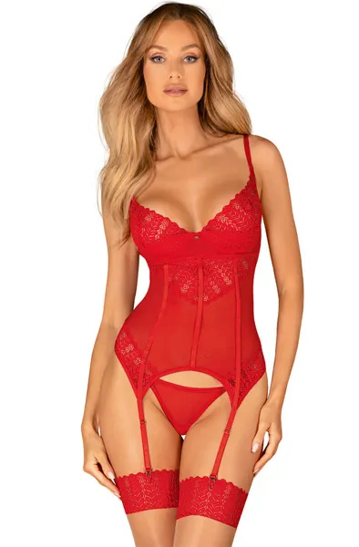 Ingridia Corset & Thong Red (#5230)
