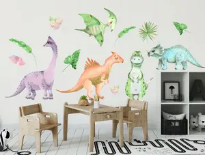 Väggdekal - Dinosaurier och löv / 02