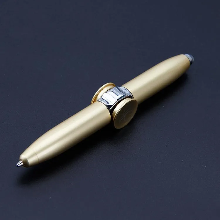 Fidget Spinner Toy Gyro Ball Penna Spinning Toy Med LED Spinning Pen Ball Pen Light Stress Ångest Stress Reliever Present (#4562)