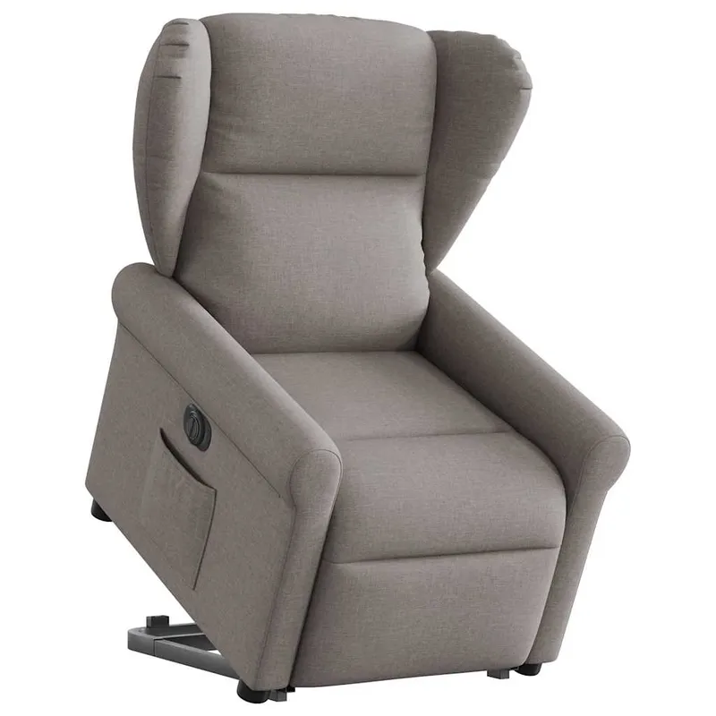 vidaXL Elektrisk reclinerfåtölj med uppresningshjälp taupe tyg (#3834)