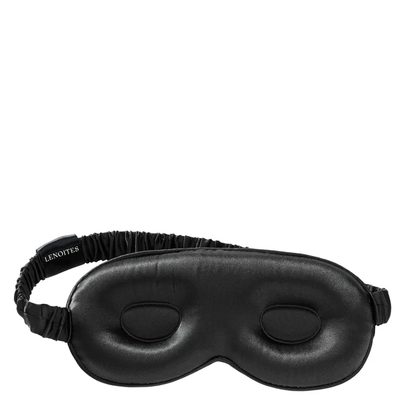 Lenoites Mulberry Silk Contour Sleep Mask Black