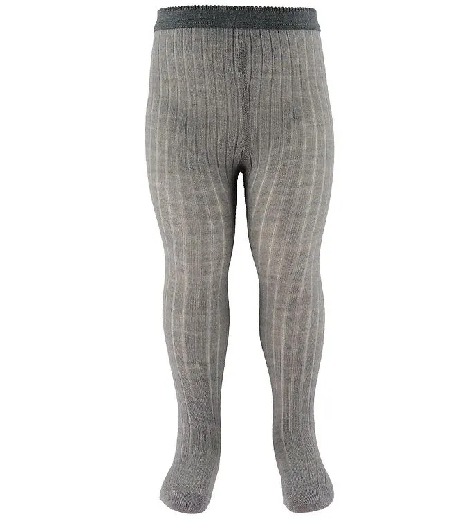 MP Denmark Ullstrumpbyxor Ribbade - Grey Melange - 100