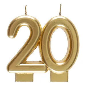 Tårtljus 20 Matt Guld