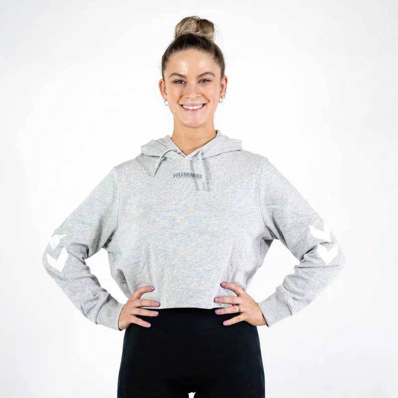 Hummel LEGACY Woman Cropped Hoodie - Grey Melange - XS - Kvinnor