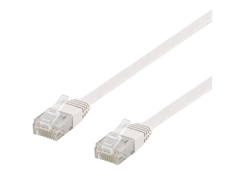 DELTACO U/UTP Cat6 patchkabel, flat, 3m, 250MHz, vit