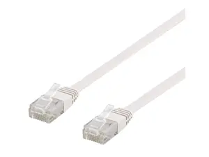 DELTACO U/UTP Cat6 patchkabel, flat, 3m, 250MHz, vit