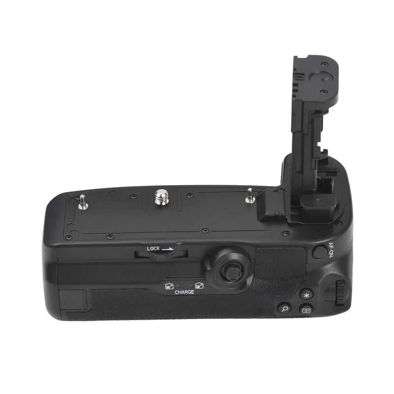 BG-R10 Vertikalt Batterigrepphållare med Dubbla Batterifack Kompatibel med Canon EOS R5/R6/R5C/R6 svart