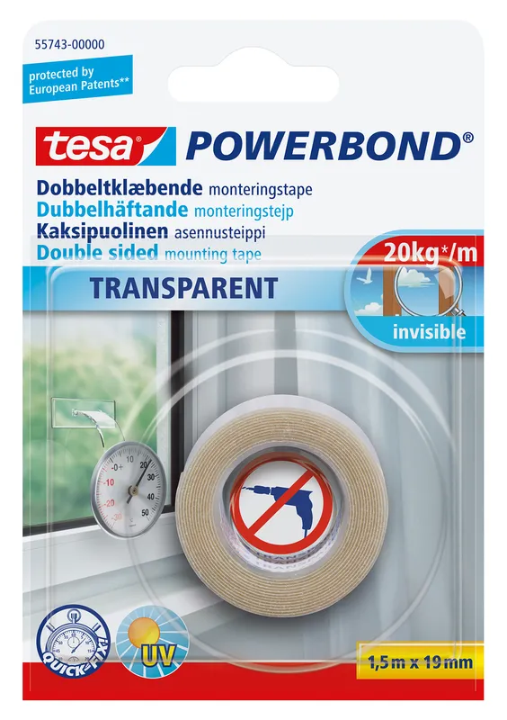 tesa Powerbond Transparent monteringstejp